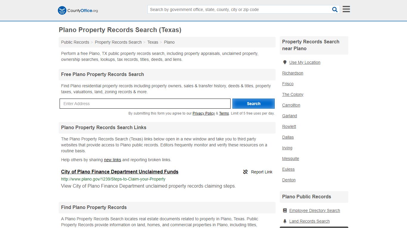 Plano Property Records Search (Texas) - County Office